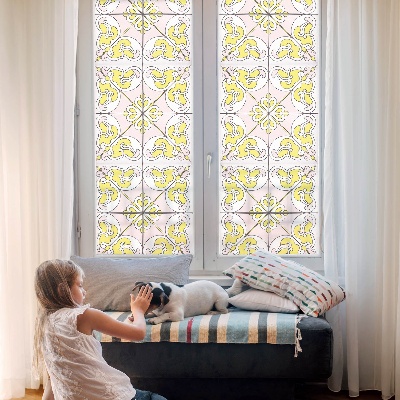 Patterned window film stained glass Abstract flowers