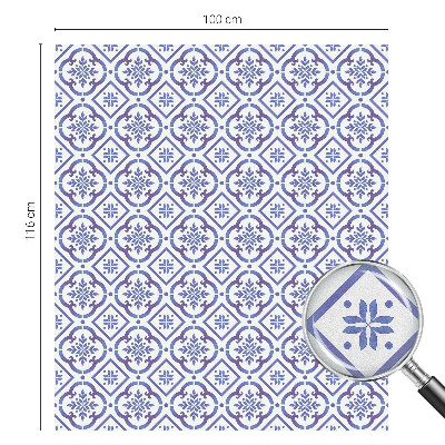 Decorative window film stained glass design Blue tiles