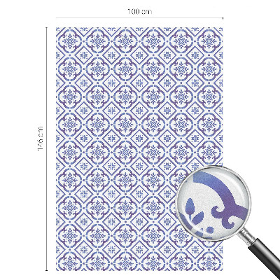 Decorative window film stained glass design Blue tiles