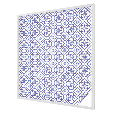 Decorative window film stained glass design Blue tiles