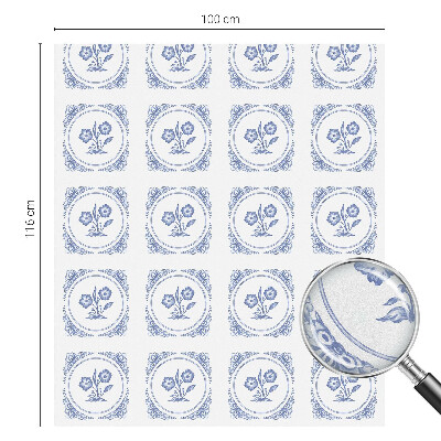 Frosted window film with stained glass pattern Delicate flowers