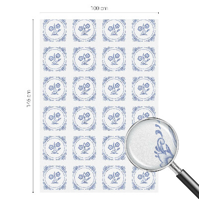 Frosted window film with stained glass pattern Delicate flowers