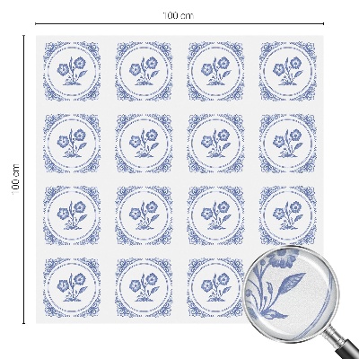 Frosted window film with stained glass pattern Delicate flowers