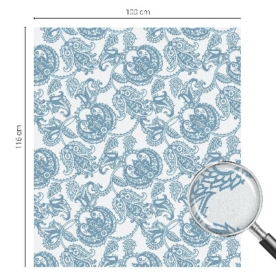 Privacy window film stained glass effect Blue ornaments