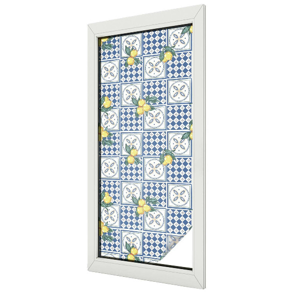 Decorative window film stained glass design Lemon pattern