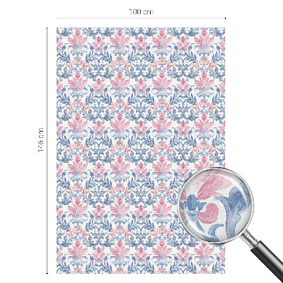 Frosted window film with stained glass pattern Floral symmetry