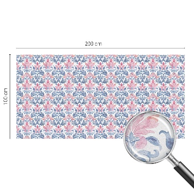 Frosted window film with stained glass pattern Floral symmetry