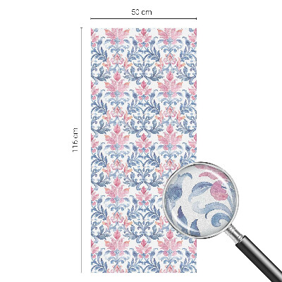 Frosted window film with stained glass pattern Floral symmetry