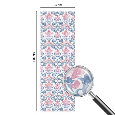 Frosted window film with stained glass pattern Floral symmetry