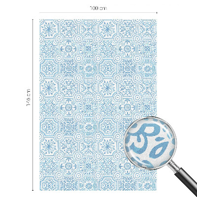 Decorative window film stained glass design Blue tiles