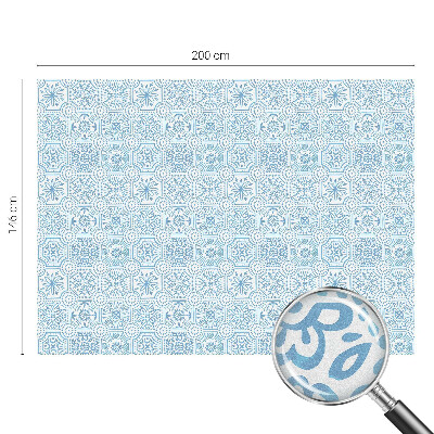 Decorative window film stained glass design Blue tiles