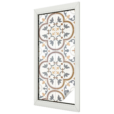 Frosted window film with stained glass pattern Tiled ornaments