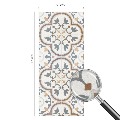 Frosted window film with stained glass pattern Tiled ornaments