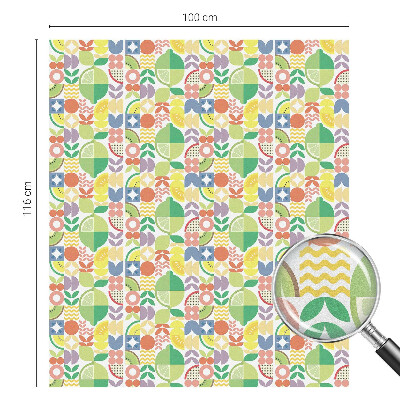 Privacy window film stained glass effect Colorful fruits