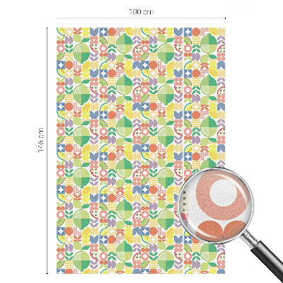 Privacy window film stained glass effect Colorful fruits