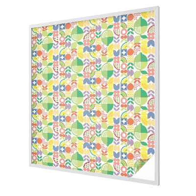 Privacy window film stained glass effect Colorful fruits