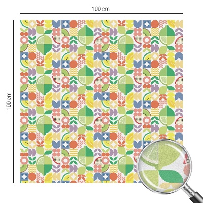 Privacy window film stained glass effect Colorful fruits