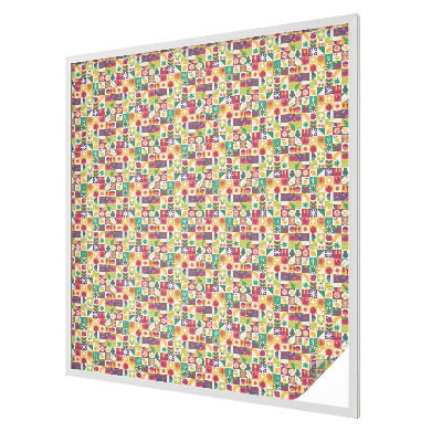 Decorative window film stained glass design Colorful abstraction