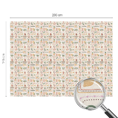 Privacy window film stained glass effect Folkloric patterns