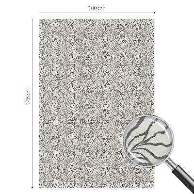 Frosted window film with stained glass pattern Leaves flowers