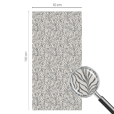 Frosted window film with stained glass pattern Leaves flowers