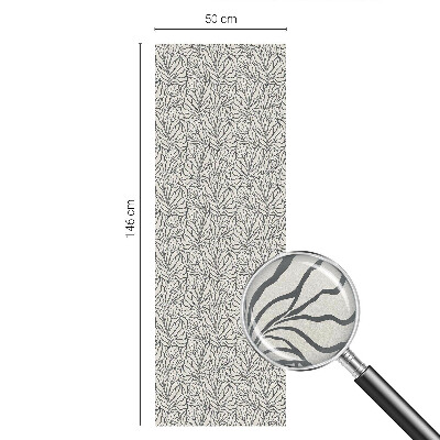 Frosted window film with stained glass pattern Leaves flowers