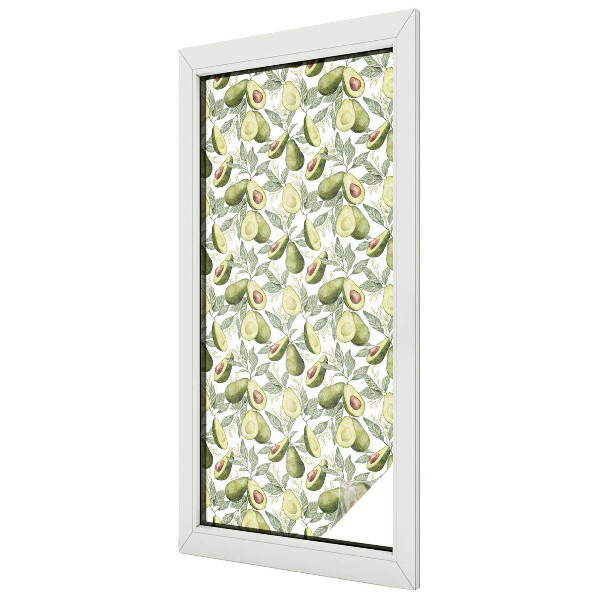 Patterned window film stained glass Avocado leaves