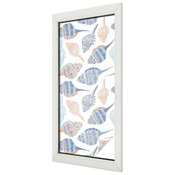 Decorative window film stained glass design Sea shells