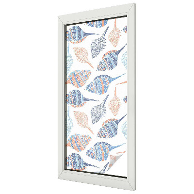 Decorative window film stained glass design Sea shells