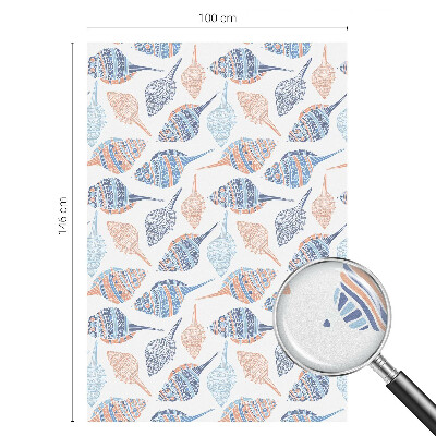 Decorative window film stained glass design Sea shells