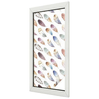 Coloured glass film for windows Boho feathers