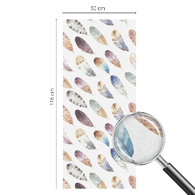 Coloured glass film for windows Boho feathers