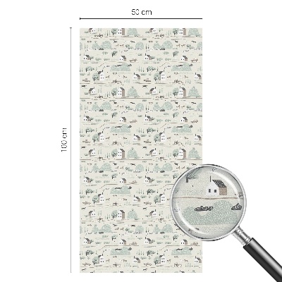 Privacy window film stained glass effect An idyllic village