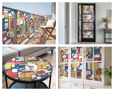 Coloured glass film for windows Geometric shapes