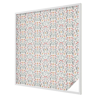 Patterned window film stained glass Fox leaves