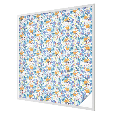 Privacy window film stained glass effect Plant motif