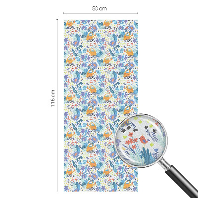 Privacy window film stained glass effect Plant motif