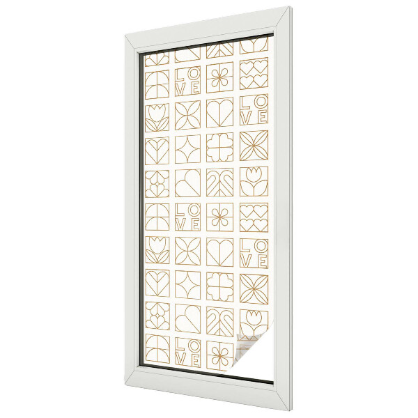 Frosted window film with stained glass pattern Geometric love