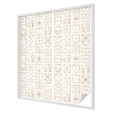 Frosted window film with stained glass pattern Geometric love