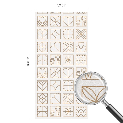 Frosted window film with stained glass pattern Geometric love