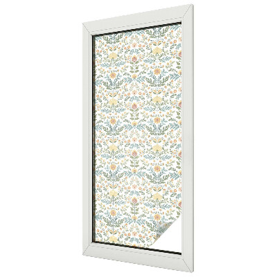 Privacy window film stained glass effect Floral symmetry