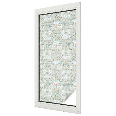 Patterned window film stained glass Deer flowers