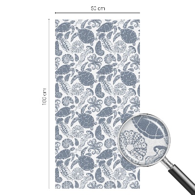 Coloured glass film for windows Ocean life