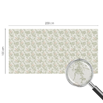 Frosted window film with stained glass pattern Birds plants