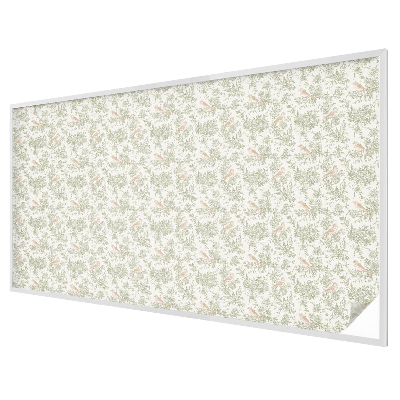 Frosted window film with stained glass pattern Birds plants