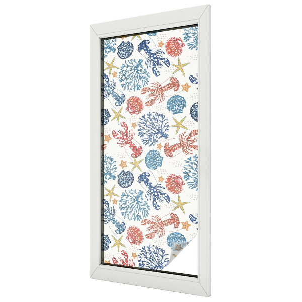 Privacy window film stained glass effect Crayfish corals