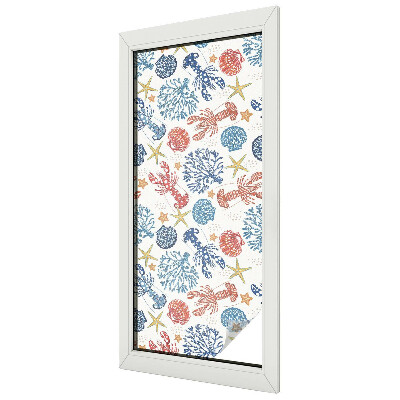 Privacy window film stained glass effect Crayfish corals