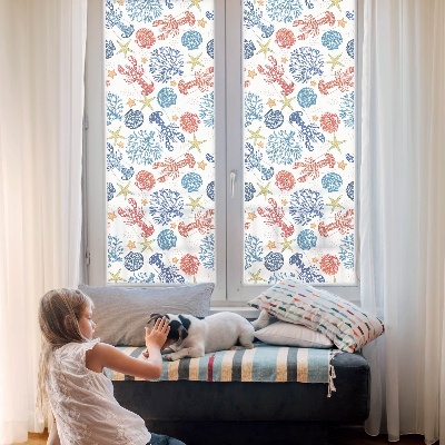 Privacy window film stained glass effect Crayfish corals