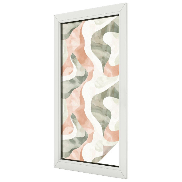 Decorative window film stained glass design Colorful waves