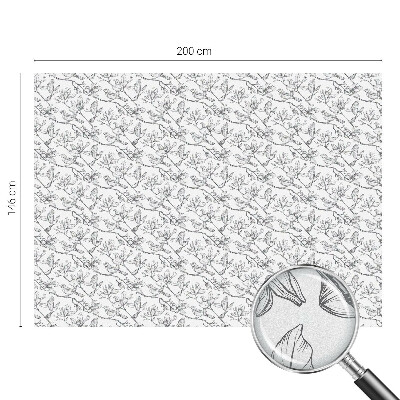 Coloured glass film for windows Birds and flowers